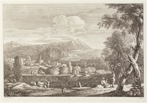A Distant Landscape With A Mountain And A Horseman And A Woman Driving