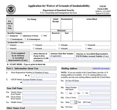 How To Apply For A Waiver Of Inadmissibility With Form I 601