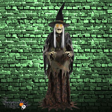 Scary Life Size Standing Animated Swamp Hag Witch
