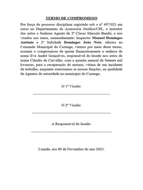 Termo De Compromisso Pdf