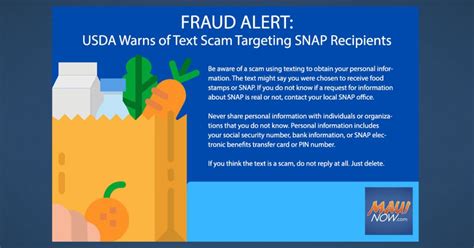 State Warns Of Text Scam Targeting Snap Recipients Maui Now