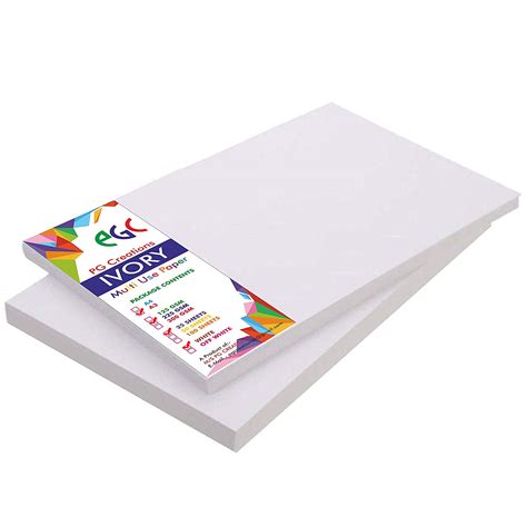 Pg Creations A3 Size 225 Gsm Smooth Finish Ivory Drawing Paper Sheets