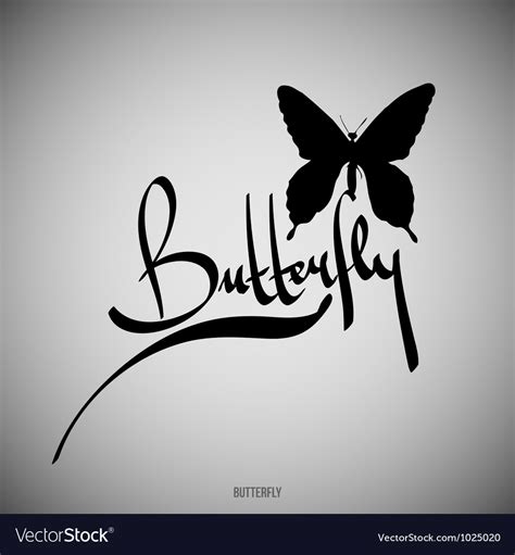 Butterfly Calligraphic Elements Royalty Free Vector Image