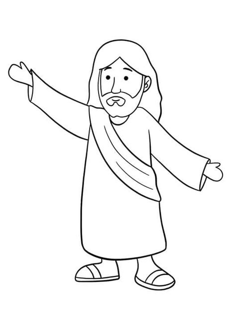 Jesús De Dibujos Animados Para Colorear Imprimir E Dibujar