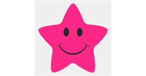 Hot Pink Star Face Stickers Zazzle