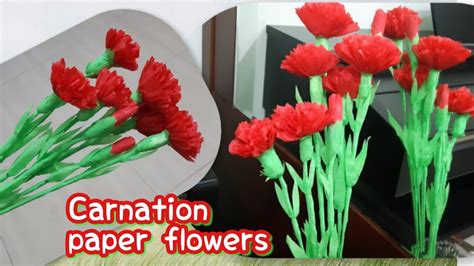 Cara Membuat Bunga Anyelir Kertas Diy Craft Carnation Paper Flowers