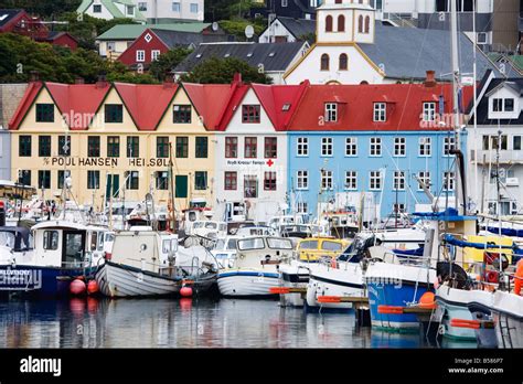 Fishing Fleet Port Of Torshavn Faroe Islands Faeroes Kingdom Of