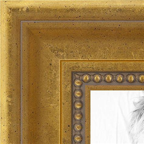 Arttoframes 20x30 Inch Antique Gold With Beaded Detailing Wood Picture