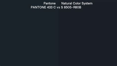 Pantone 433 C Vs Natural Color System S 8505 R80b Side By Side Comparison