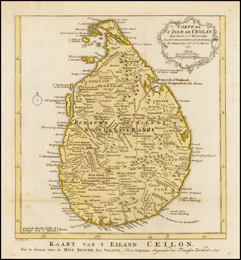 Carte De Lisle De Ceylan 1750 Barry Lawrence Ruderman Antique