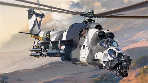 Hd Wallpaper Attack Helicopter Modification Of The Mi 24v Ate Mi 24