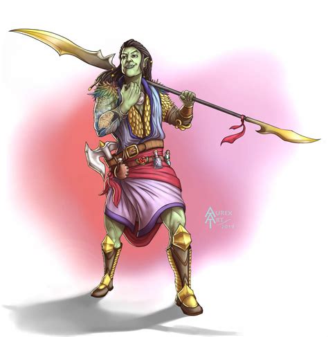 Half Orc Fightercleric Of Shelyn Aurex Art Fantasy Characters