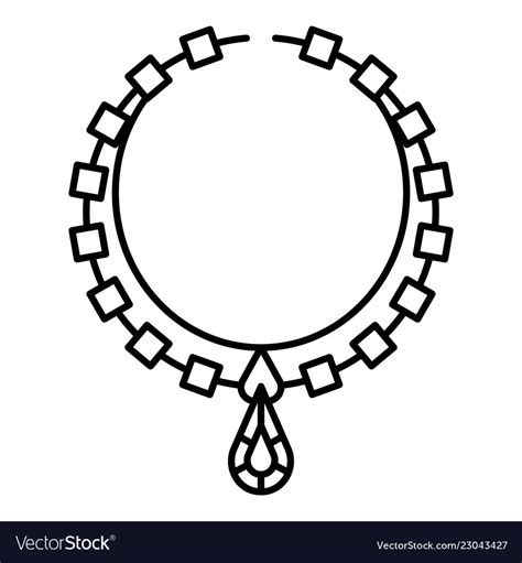 Necklace Jewelry Icon Outline Style Royalty Free Vector