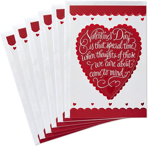 Hallmark Valentines Day Cards Pack Heart 6 Valentine Cards With