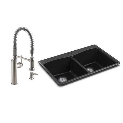 This is a relatively new kind of sink that has become popular with the increased use of counters made of because of the way these sinks are held in place, it is important that they are installed correctly to avoid problems down the road. KOHLER Kennon Drop-in/Undermount Granite Composite 33 in ...