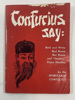 Vintage Confucius Say By The Inimitable Confucius Humor Joke Book Bold