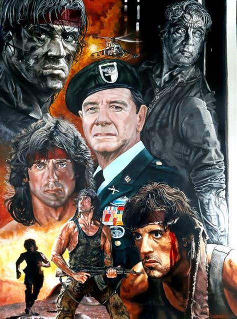 Rambo Tribute Painting By Ludovic Dubreuil Kares Artmajeur