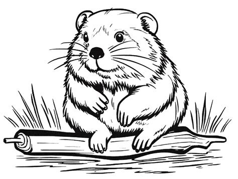 cute beaver scene coloring page coloring page