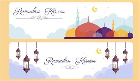 Premium Vector Ramadhan Kareem Banners With Mosque