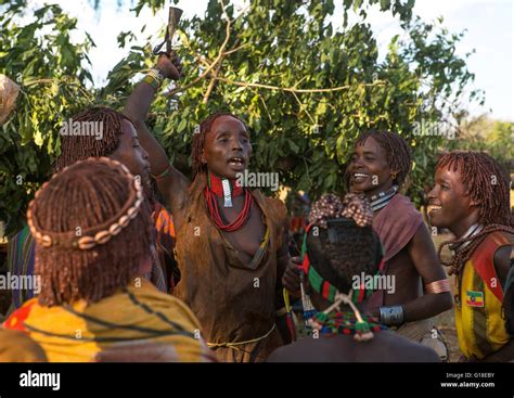 Hamer Tribe Women Dancing During A Bull Jumping Ceremony Omo Valley
