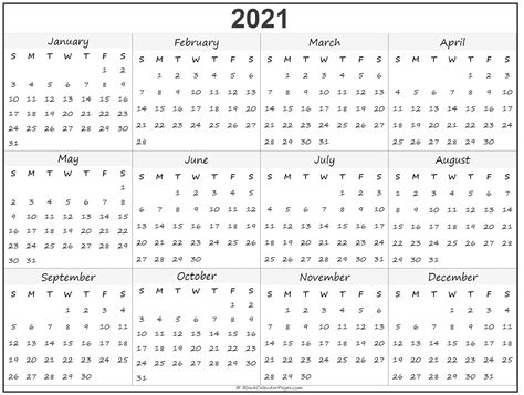 Free printable 2021 calendars in adobe pdf format (.pdf). Calendar to Print 2021 Free All Months | Free Printable Calendar Monthly
