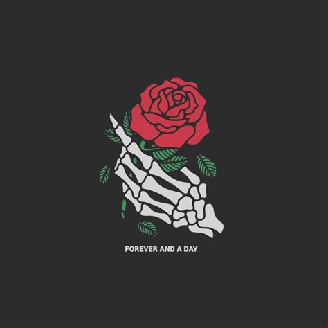 Aesthetic Skeleton Hand Holding Rose Wallpaper Guitar Rabuho