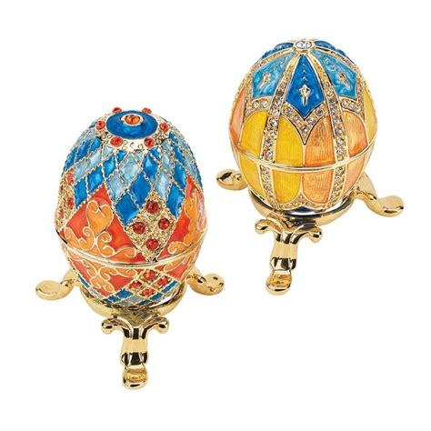 Grand Duchess Romanov Style Enameled Eggs Georgievna And Nikolaevna