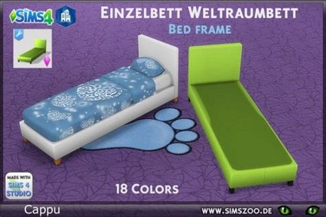 Blackys Sims 4 Zoo Bed Frame Single Bed Spacebed By Cappu • Sims 4