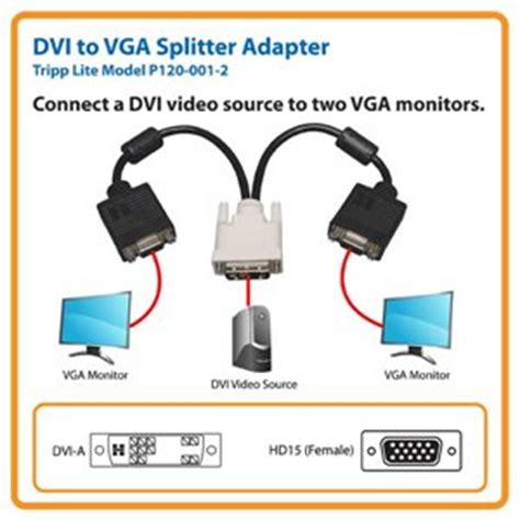 Steps for using a google chromecast are: Tripp Lite 1ft DVI to VGA Splitter Adapter Converter DVI A ...