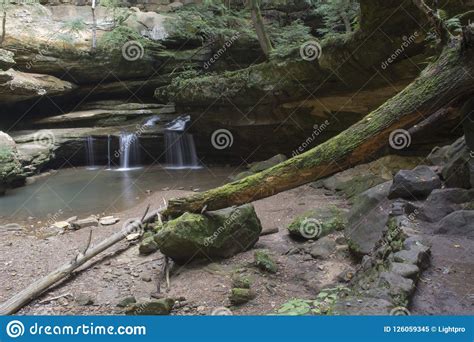Small Waterfall At Old Man S Cave Stock Image Image Of Area Small
