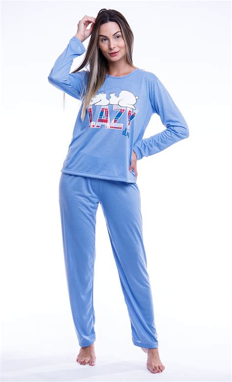 Pijama Feminino Lua Chic Lazy Day Azul