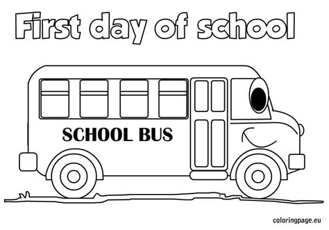The First Day Of School Coloring Page School Coloring Pages First