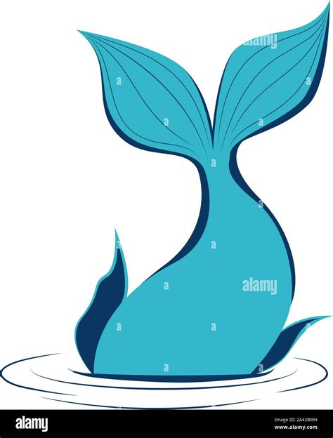Abstract Stylized Cartoon Whale Tail Silhouette Minimalist