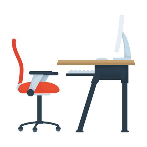 Isolated Office Desk With Computer Vector Design 2732827 Vector Art At