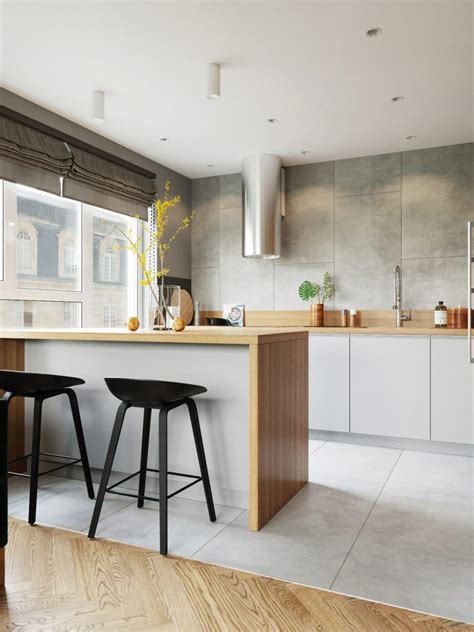Eat In Kitchen Breakfast Bar With Modern Counter Height Stools