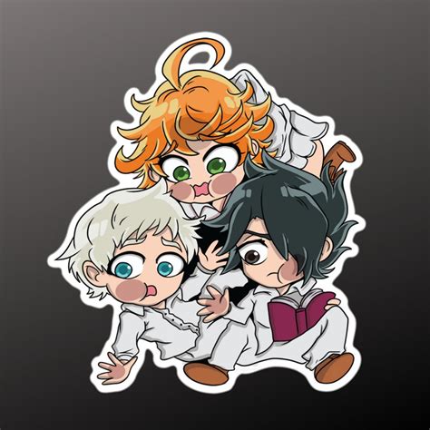 The Promised Neverland Sticker Emma Ray And Norman Anime Etsy