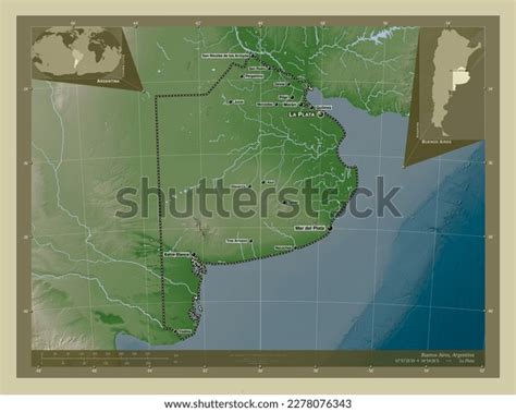 Buenos Aires Province Argentina Elevation Map Stock Illustration