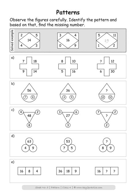 5th Grade Patterns Worksheet