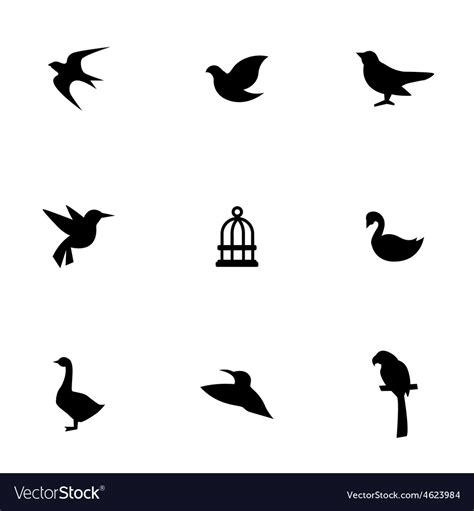 Birds Icons Set Royalty Free Vector Image Vectorstock