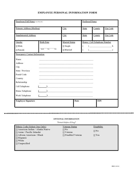41 Free Personal Information Forms And Templates Templatelab