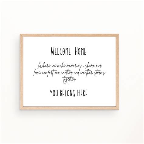 Welcome Home Wall Art And Printable Card Welcome Home Sign Etsy