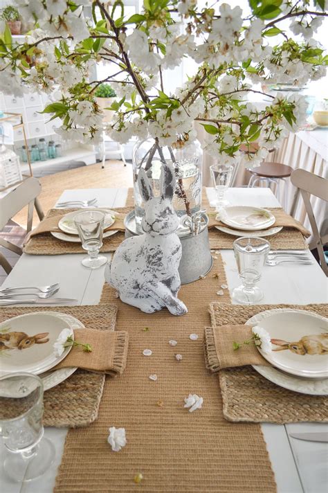 Simple Spring Cottage Farmhouse Easter Table Easter Table Decorations