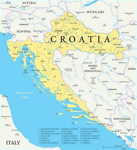 Europa central y oriental mapa. Croacia Mapa Mundial | Mapa De Ruas