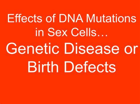 Effects Of Dna Mutations In Sex Cells Genetic Disease Or Birth