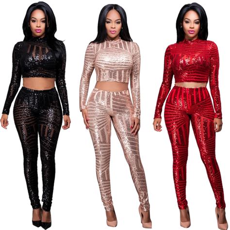 2016 Top Fashion Womens Autumn Winter Casual Bodycon 2 Piece Pants