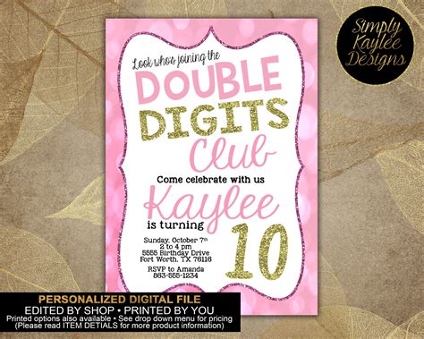 Double Digit 10Th Birthday Invitation Wording Letter Words Unleashed