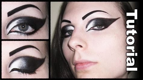 Dramatic Gothic White To Black Extended Winged Cat Eye