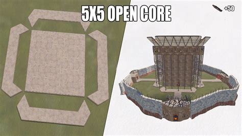 5x5 Facil Clan Base Rust Open Core Wide Gap Tutorial Base De