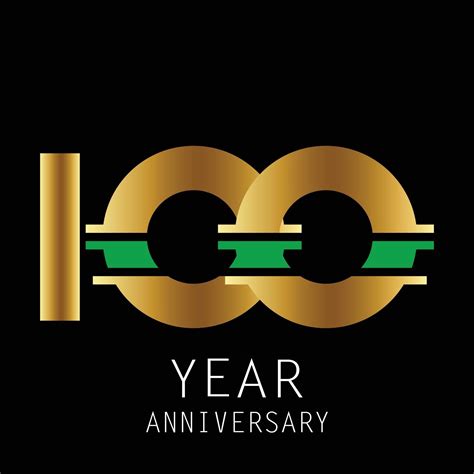 100 Year Anniversary Logo Vector Template Design Illustration Color