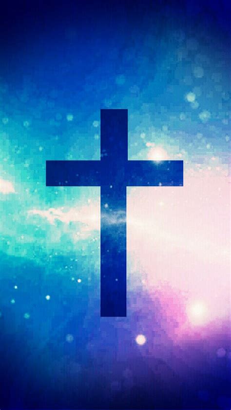 Galaxy Background With The Cross Super Cute Wallpaper I